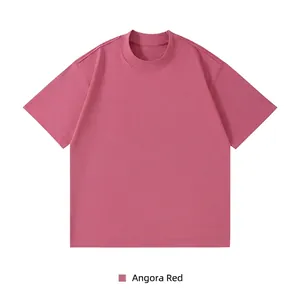 Loose-fit premium cotton crew neck short sleeve T-shirt in Angola Red, unisex style