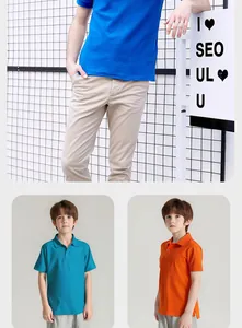 Showcase of classic cotton polo shirts in multiple colors for adults and children