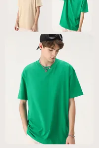 T-shirt a maniche corte in puro cotone pesante 230G con girocollo e vestibilità comoda