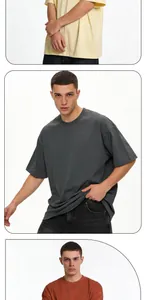 Collection of various colors of men's oversized 250g pure cotton short sleeve tees