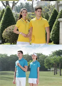 Vue de style de vie en plein air de polos à manches courtes avec col élégant contrasté