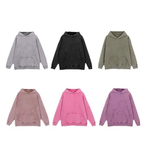Oversized acid washed vintage 400G heavy weight hoodies in multiple colors for men.