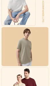 Detailed view of heavy cotton 240g loose fit crew neck t-shirts in multiple colors.