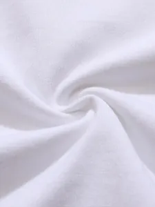 Macro view of 250g heavyweight white cotton fabric texture for oversized t-shirt.