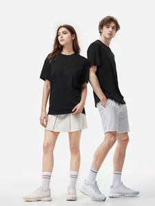 Heavyweight 240g cotton oversized drop shoulder crew neck t-shirt for men and women