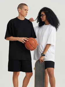 T-shirt oversize in cotone pesante 260g con spalle scese per uomo e donna sportivo