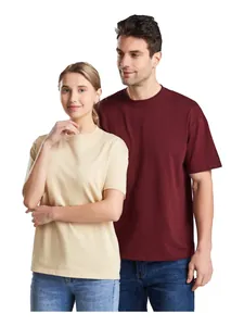 Premium heavyweight 100% cotton crew neck T-shirts with drop shoulder design in two colors