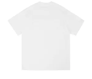 Vista posteriore della maglietta oversize in cotone bianco pesante 260G senza cuciture