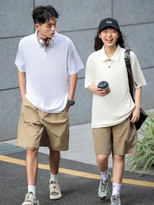 Heavyweight premium cotton short sleeve Polo shirts for men and women in streetwear style