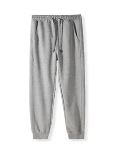 Classic 320g grey athletic joggers with drawstring waist and cuffed ankles