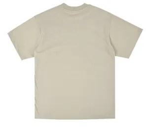 Vista posteriore di una maglietta oversize in cotone pesante da 260g in colore beige