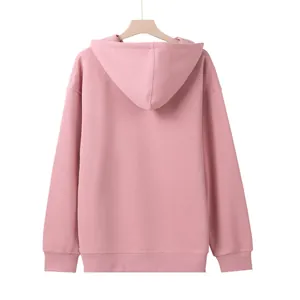 Back view of a premium pink oversized hoodie crafted from heavy 320G cotton fabric