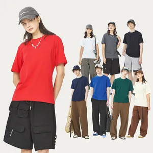 T-shirt premium in cotone da 220g con girocollo in vari colori per uomo alla moda.