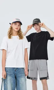 Models wearing high-quality 220g heavy cotton crew neck short sleeve T-shirts.