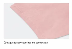 Close-up view of the fine stitching on the sleeve of a premium pink cotton T-shirt.