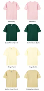 Detailed color options for 220g men's crew neck short sleeve premium cotton t-shirts