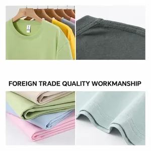 High quality 180g pure cotton crew neck t-shirts with durable stitching in various colors