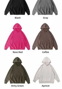 Selection of vintage washed oversized hoodies in various colors made of premium terry cloth