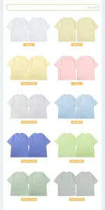 Color chart of heavy cotton drop shoulder t-shirts for men in 10 shades