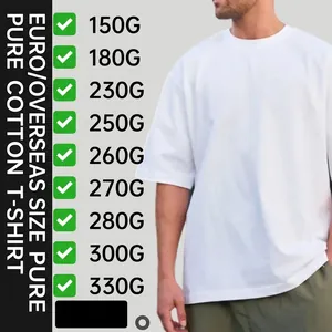 Heavyweight 230g pure cotton drop shoulder T-shirt for men in loose oversized fit