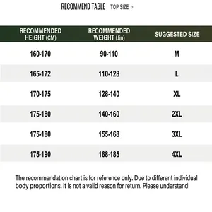 Detailed size recommendation chart for men's casual suede jacket by height and weight