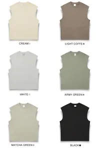 Collection of six different color variants for the premium 270g loose-fit sleeveless tank top.