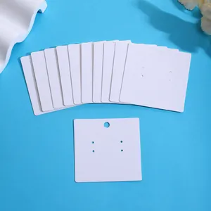 Blank white square paper earring display cards for jewelry packaging and retail display