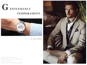 Elegant men's business quartz watch featuring a white dial and silver steel mesh strap