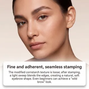 Detailed view showing natural wild eyebrow effect created with waterproof stamp powder