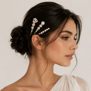 Ensemble de barrettes à cheveux en strass élégantes pour femmes mariée mariage bijoux