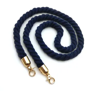 Navy blue twisted rope replacement shoulder strap for handbags with gold metal clasps