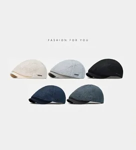 Collection of breathable mesh newsboy caps in five colors for summer sun protection.