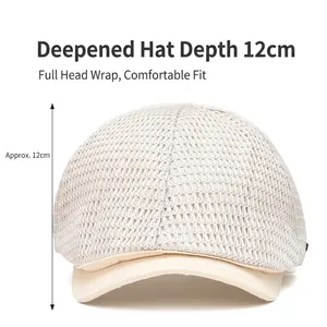 Summer breathable mesh beret forward cap with 12cm depth measurement