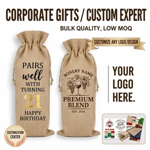 Jute Wein Geschenktüten Kordelzug Leinen Flaschenhüllen Für Weihnachten Geburtstag Hochzeit Ruhestand Einweihung Feier Party Deko