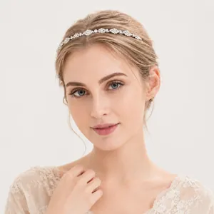 Elegant minimalist rhinestone thin headband for women, stylish bridal hair accessory