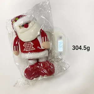 Detail of the 304.5g weight measurement for the festive Santa Claus plush doll