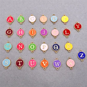 Set completo de 26 dijes esmaltados de letras A-Z para creación de joyas DIY