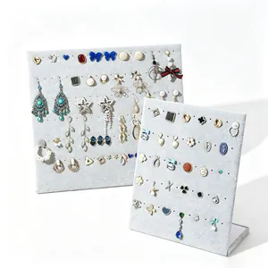 Velvet jewelry display stand and earring holder for professional countertop organization