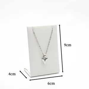 White velvet L-shaped jewelry display stand for necklaces and earrings with 9x6x4cm dimensions
