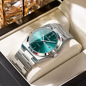 Poedagar Luxus Herren Quarzuhr Business Edelstahlarmband Wasserdicht Leuchtend Tag Datum Anzeige Mode Armbanduhr