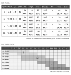 Detailed size guide for women's polka dot dress including CM and INCH measurements