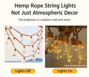 Comparaison de guirlandes lumineuses en corde de chanvre solaire pour décoration de jardin