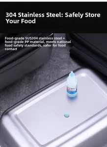 Detailopname van een 3800 ml 304 roestvrijstalen voedselcontainer met een hoogwaardige textuur