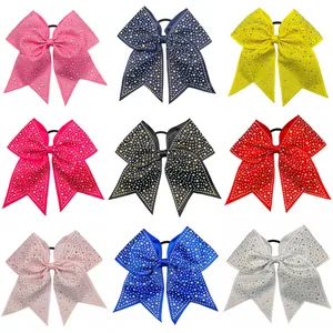 Kinder Funkelnde Strass Schleife Haargummi Schwalbenschwanz Cheerleading Stoff Pferdeschwanz Halter Für Mädchen Aufführung Zubehör