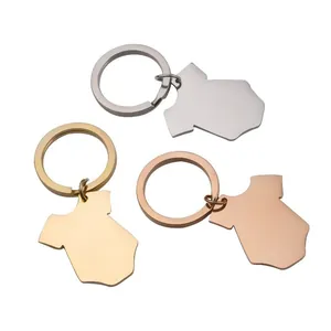 Minimalist Stainless Steel Baby Onesie Pendant Necklace Fashion Titanium Steel Baby Clothing Shaped Keychain Pendant Accessory For Men Women