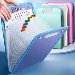13-layer expanding A4 file folder organizer with index tabs and portable handle