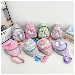 Collection de jolis sacs de poitrine licorne pour enfants en divers coloris pastel