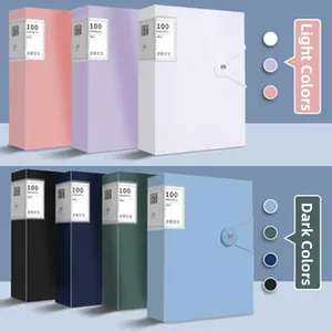 Detailed showcase of colorful A4 loose-leaf binder covers with elastic band closure design