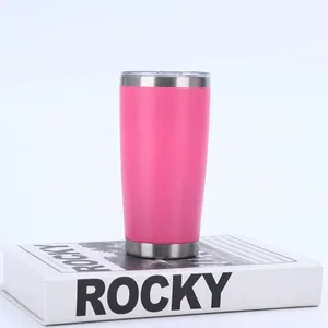 Pinkfarbener 20oz doppelwandiger vakuumisolierter Edelstahl-Autobecher mit Deckel