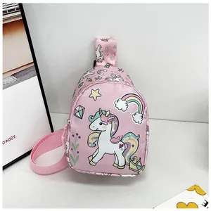 Joli petit sac bandoulière licorne rose pour les enfants de maternelle et fillettes